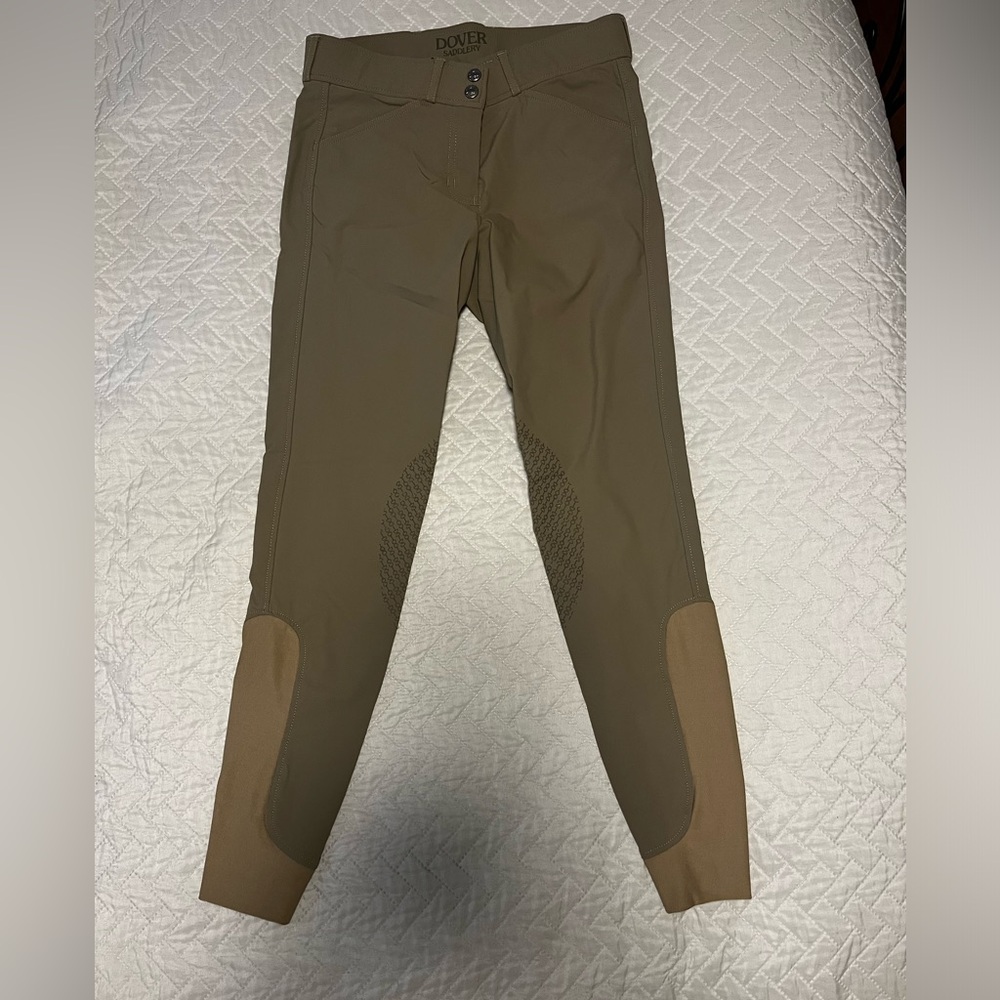 DOVER SADDLERY KHAKI RIDING PANTS  (Size 26)  - Like New Condition